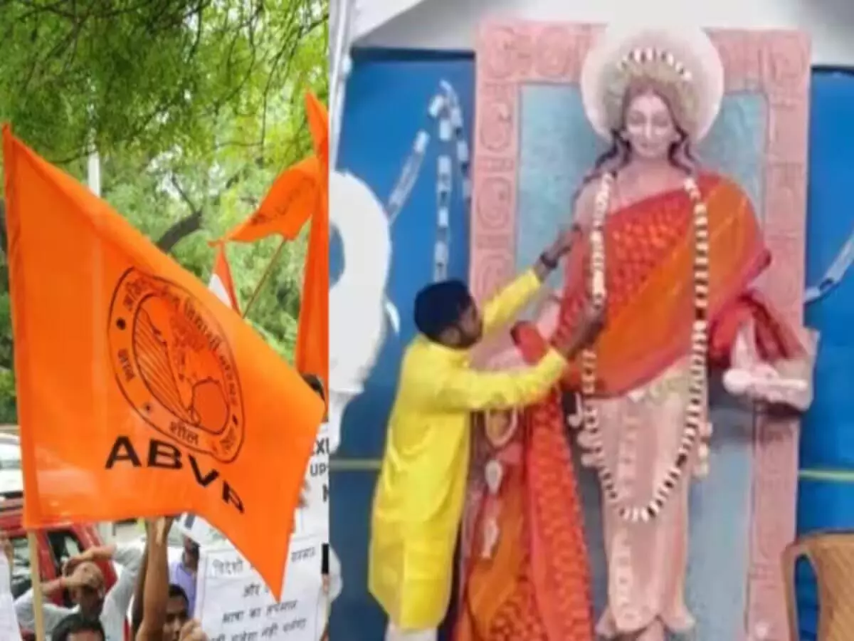 सरकारी कॉलेज में ज्ञान की देवी सरस्वती का अपमान, बजरंग दल ने किया हंगामा