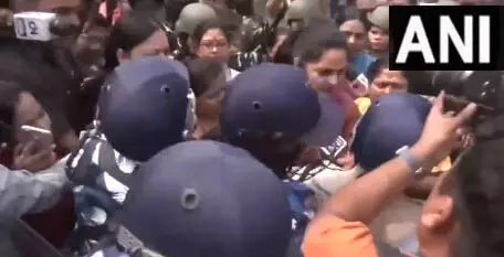 भाजपा प्रतिनिधिमंडल को बंगाल पुलिस ने संदेशखली जाने से रोका
