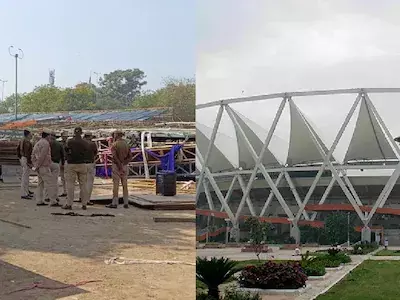 दक्षिणी दिल्ली के जवाहरलाल नेहरू स्टेडियम में पंडाल गिरा, 11 लोग हुए घायल