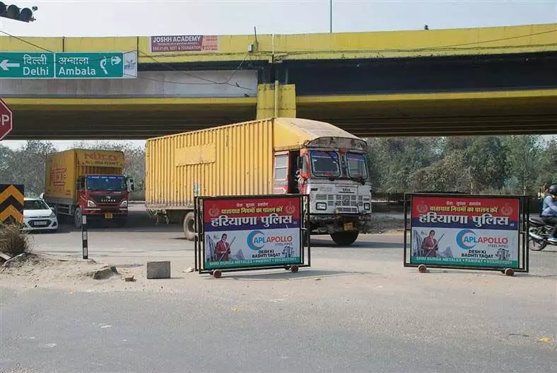 डायवर्जन से करनाल-इंद्री रोड पर भारी वाहनों का बढ़ जाता है आवागमन
