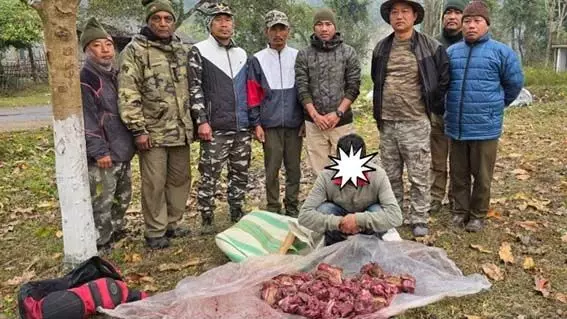 एनएनपी एसटीपीएफ ने शिकारी को हिरन के मांस के साथ किया गिरफ्तार