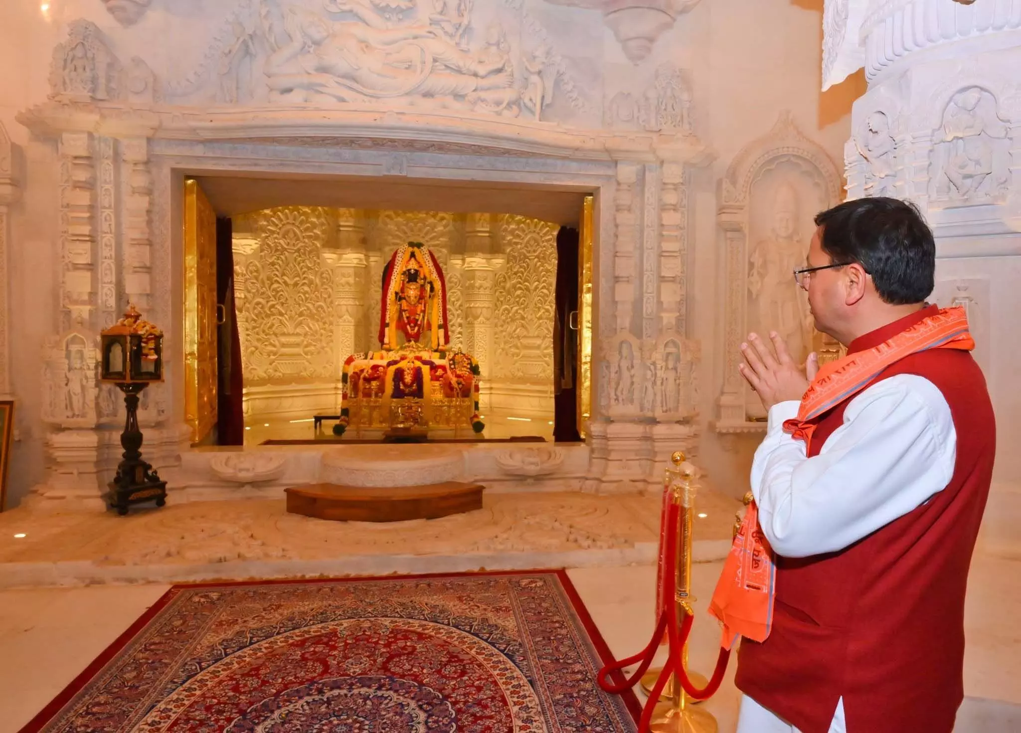 CM धामी ने श्री राम जन्मभूमि मंदिर पहुंचकर रामलला के किए दर्शन