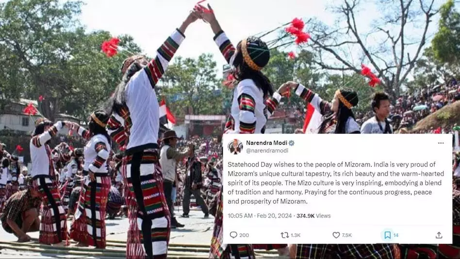 पीएम मोदी ने मिजोरम को उसके राज्य दिवस पर बधाई दी, कहा- मिजो संस्कृति प्रेरणादायक