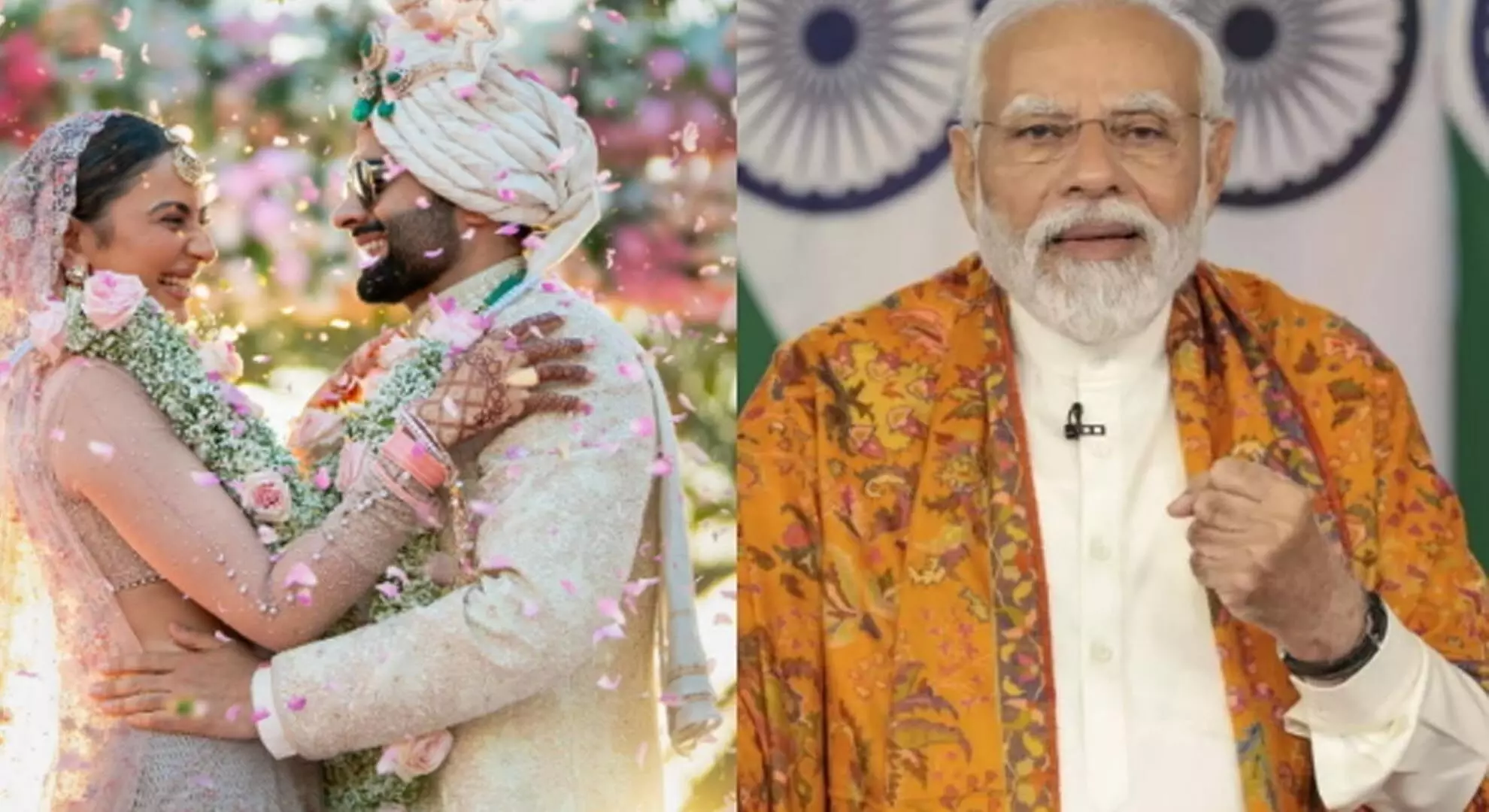 PM मोदी ने रकुल प्रीत और जैकी भगनानी को दिया आशीर्वाद
