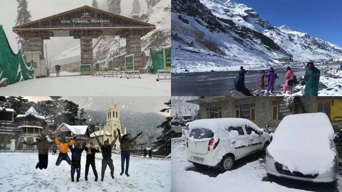 हिमाचल लाहुल घाटी में एक बार फिर हिमपात का दौर शुरू