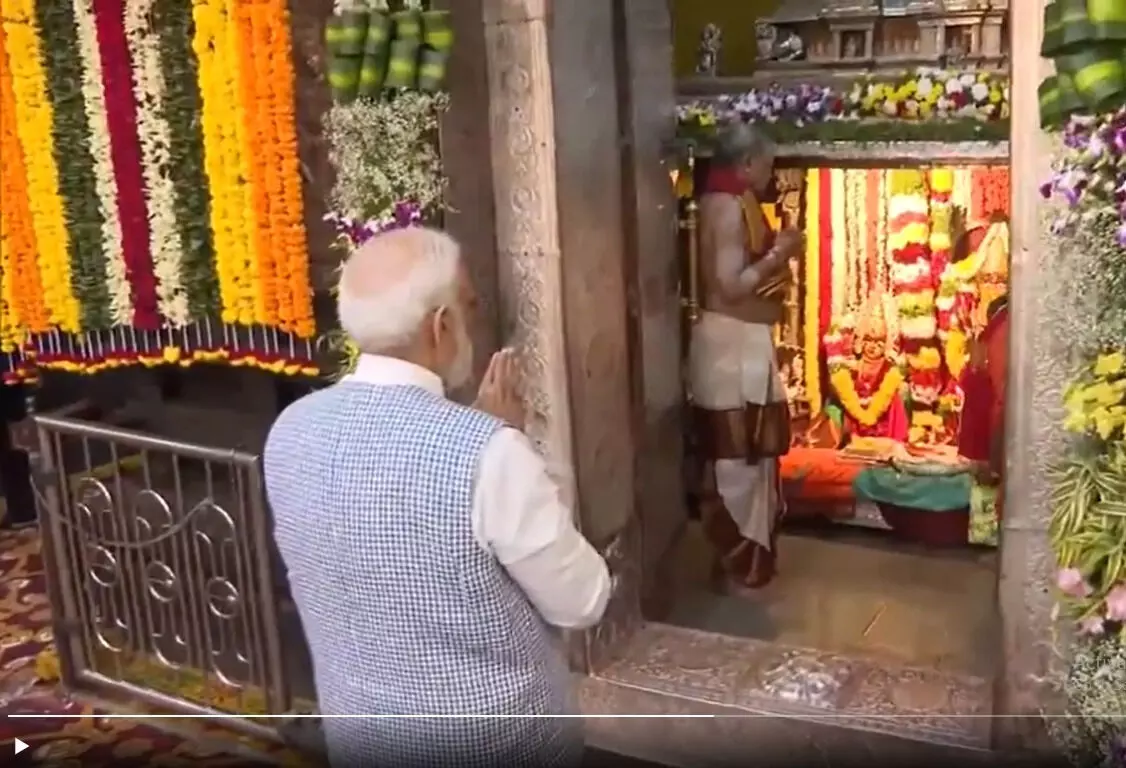 मोदी ने सिकंदराबाद के उज्जयिनी महानकाली मंदिर में पूजा-अर्चना की