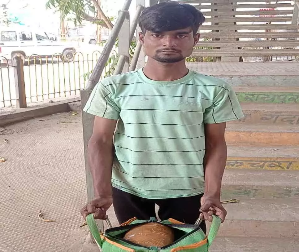 रायपुर में लोटस शोरूम के पास गांजा तस्कर गिरफ्तार