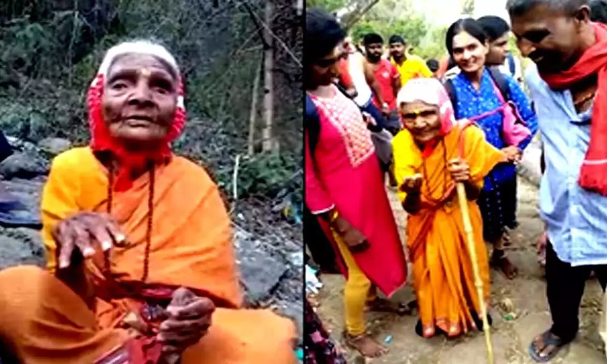 कर्नाटक की 102 वर्षीय महिला ने पहाड़ी पर कठिन यात्रा की