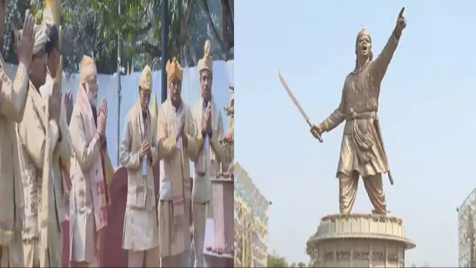 पीएम मोदी ने जोरहाट में महान अहोम जनरल लाचित बरफुकन की प्रतिमा का अनावरण किया