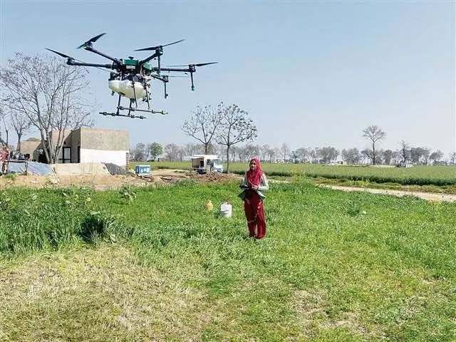 फसलों को बचाने के लिए ड्रोन से ऊंची उड़ान भरती हैं ग्रामीण महिलाएं