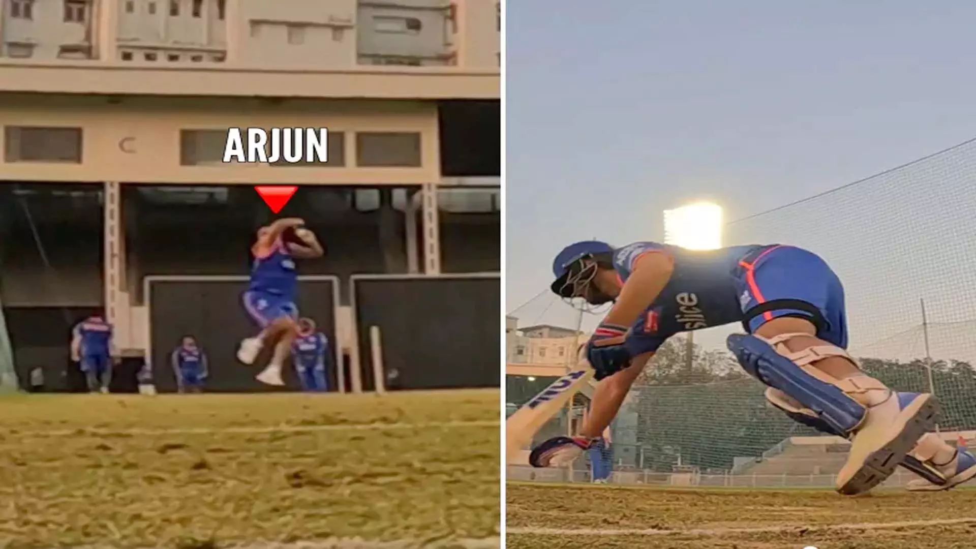 अर्जुन तेंदुलकर ने यॉर्कर से एमआई बल्लेबाज को जमीन पर गिराया