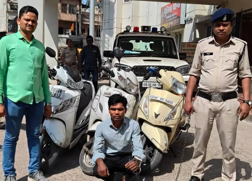 रायपुर में ऑटो पार्ट्स की दुकान से चोरी हुई एक्टिवा बरामद, शातिर गिरफ्तार