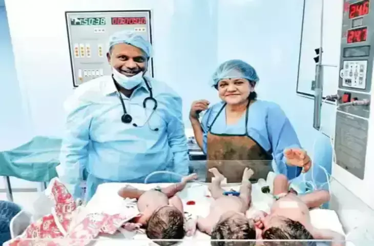 डॉ. कैलाशनाथ काटजू अस्पताल में 42 साल की महिला ने दिया 3 बच्चों को जन्म
