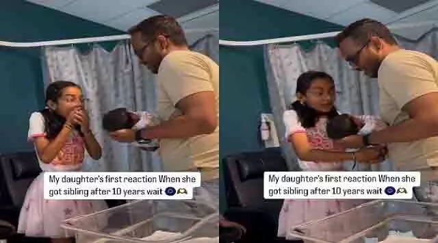 नवजात बहन से पहली बार मिलने पर 10 साल की लड़की ने दी ऐसी प्रतिक्रिया, दिल पिघला देगा वीडियो