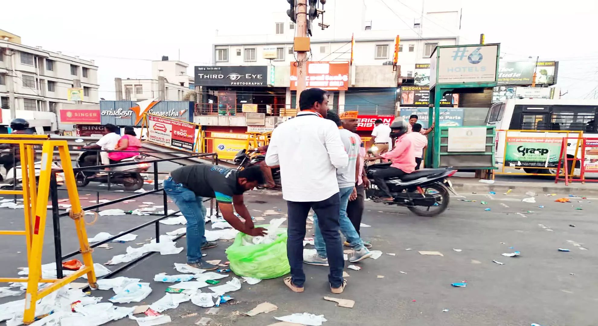 प्रधानमंत्री की कोयंबटूर यात्रा के बाद सड़क की सफाई किसने की, इस पर सीसीएमसी और भाजपा में तकरार