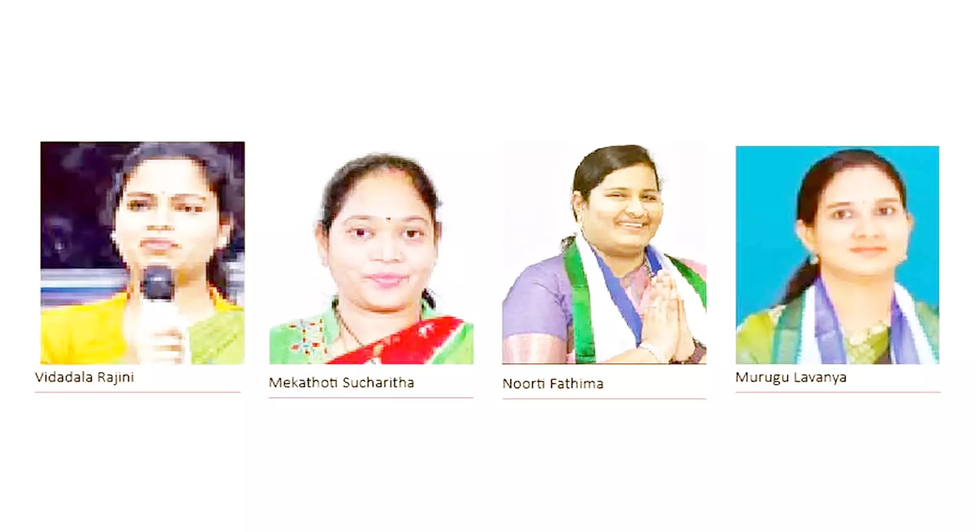 वाईएसआरसीपी ने गुंटूर जिले से 4 महिलाओं को मैदान में उतारा है