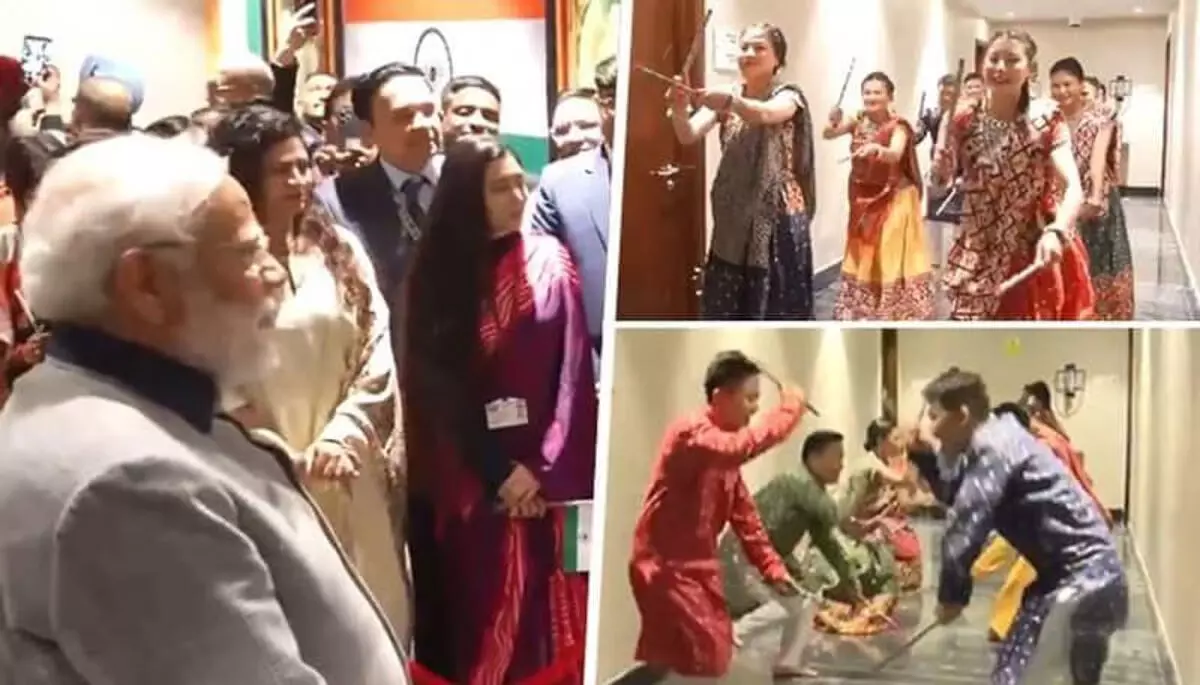 भूटान में प्रधानमंत्री नरेंद्र मोदी का विशेष स्वागत, युवाओं ने किया गरबा