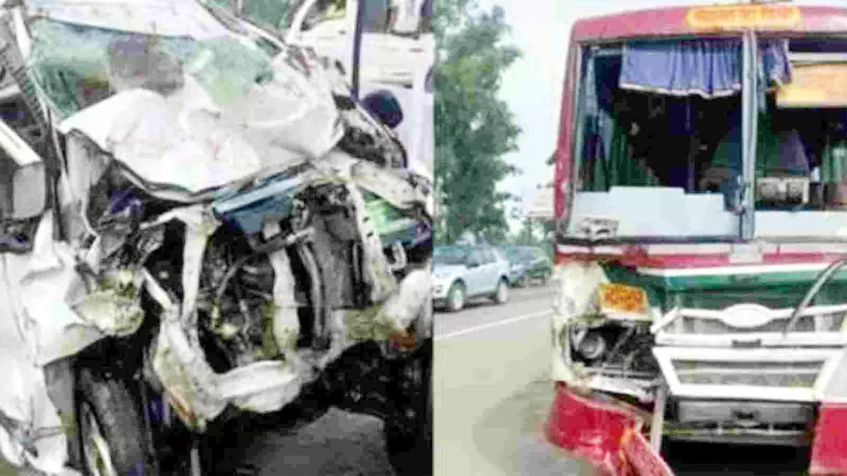 Muzaffarnagar : कार और बस की टक्कर में हुई दो लोगों की मौत