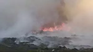 लगी ऐसी आग...लोगों को सांस लेने में हो रही दिक्कत, VIDEO