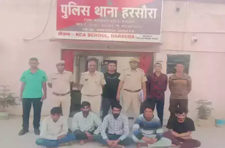 हरसौरा पुलिस ने एक हिस्ट्रीशीटर सहित पांच बदमाशों को गिरफ्तार किया