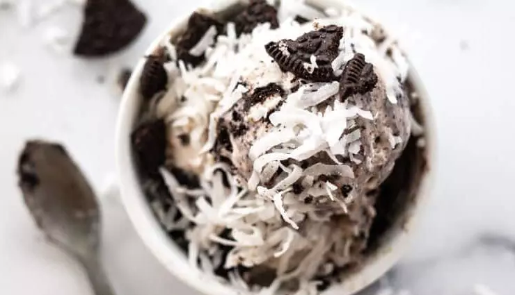 रेसिपी - स्वादिष्ट नारियल ओरियो आइसक्रीम