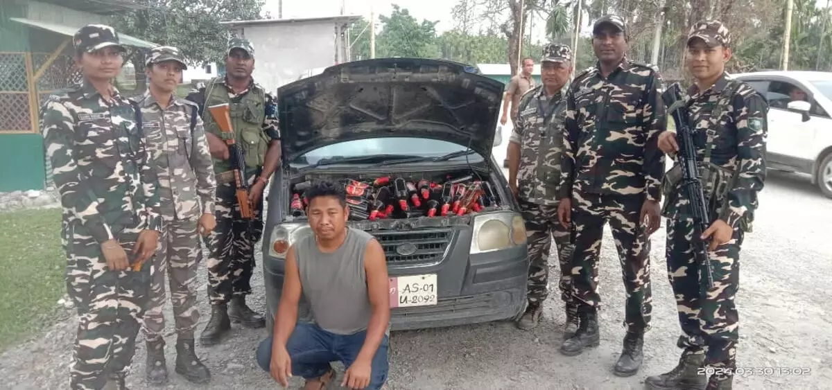 चिरांग जिले में छठी बटालियन एसएसबी द्वारा भूटानी शराब जब्त की गई