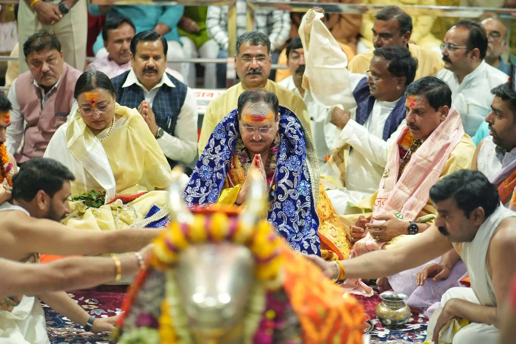 भाजपा के राष्ट्रीय अध्यक्ष जेपी नड्डा ने महाकाल मंदिर में की विशेष पूजा-अर्चना