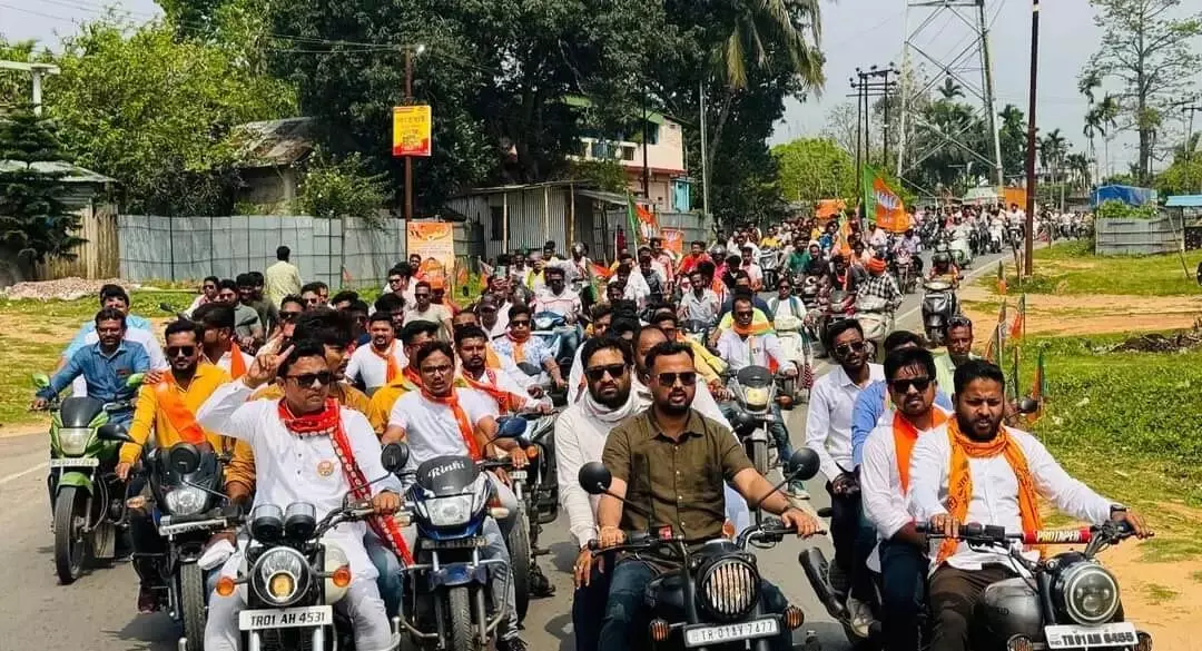 बिप्लब कुमार देब के समर्थन में भाजयुमो ने निकाली बाइक रैली