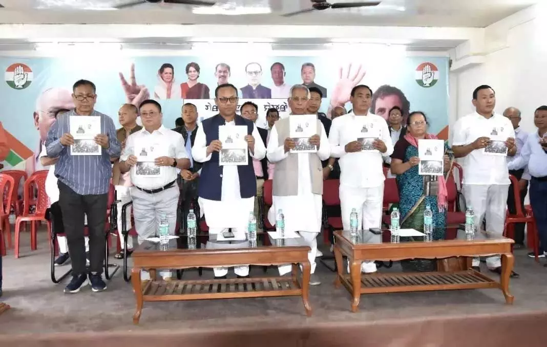 कांग्रेस के घोषणापत्र में मणिपुर में समुदायों के बीच घावों को भरने का वादा किया गया