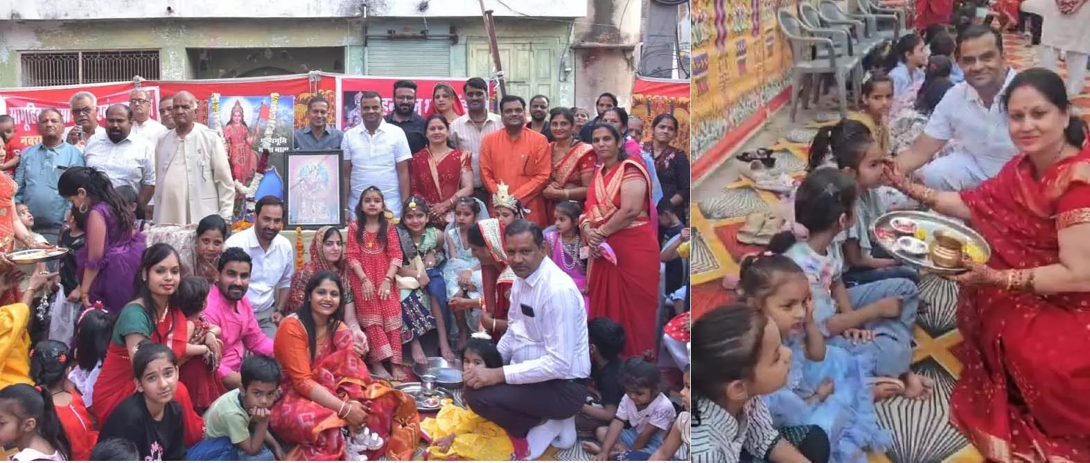 नवरात्र में मां का अवतार 350 कन्याओं की पूजा कर कन्या भोज कराया