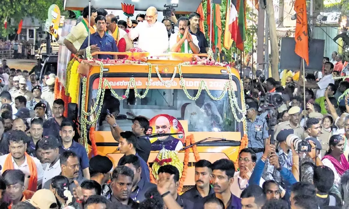 अमित शाह ने तमिलनाडु के मतदाताओं से मोदी का हाथ मजबूत करने का आह्वान किया