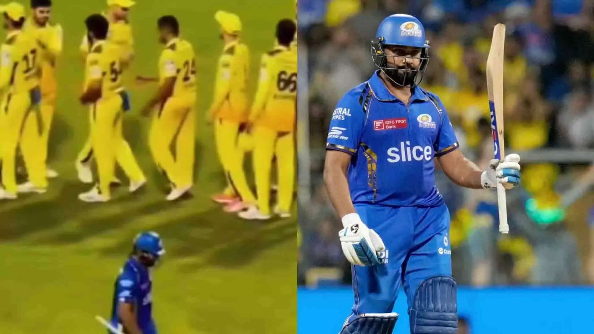 खिलाड़ीयों से हाथ मिलाने के बजाय अकेले चले गए रोहित शर्मा, वडियो...