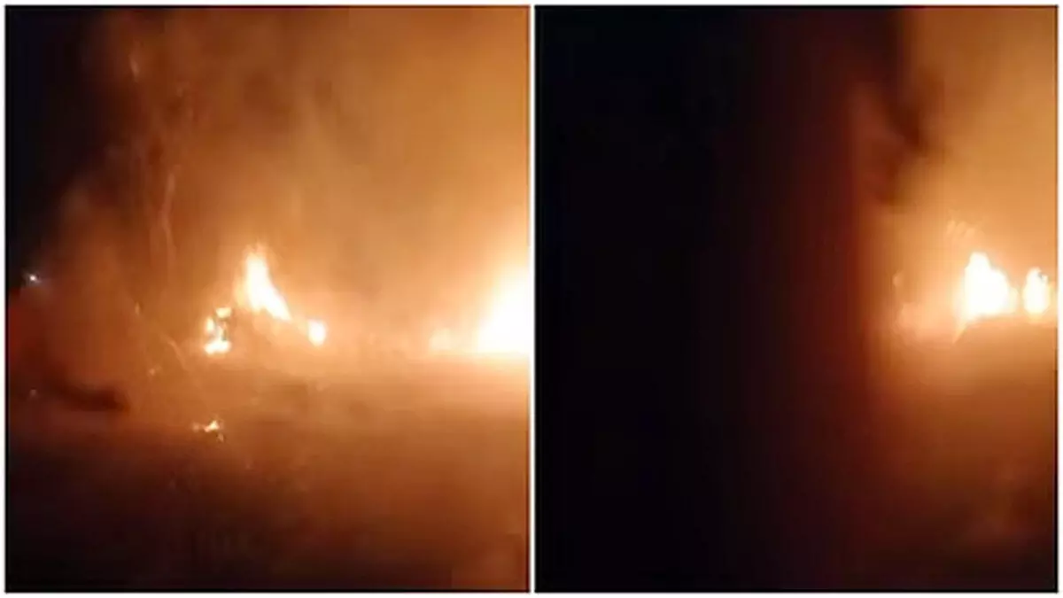 मुरैना जिले में दो घरों में लगी आग ,भैंस की मौत सामान जला