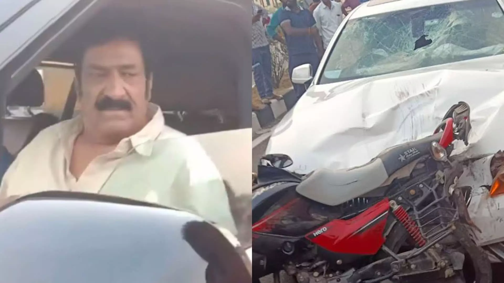 तेलुगु अभिनेता की कार की टक्कर से BRS नेता की मौत, देखें वीडियो...