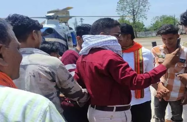 पुलिस लाइन की जगह पीजी कॉलेज ग्राउंड में उतरा गृहमंत्री विजय शर्मा का हेलीकॉप्टर, सुरक्षा में चूक