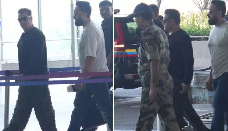 मुंबई एयरपोर्ट पर कड़ी सुरक्षा के बीच दिखे सलमान