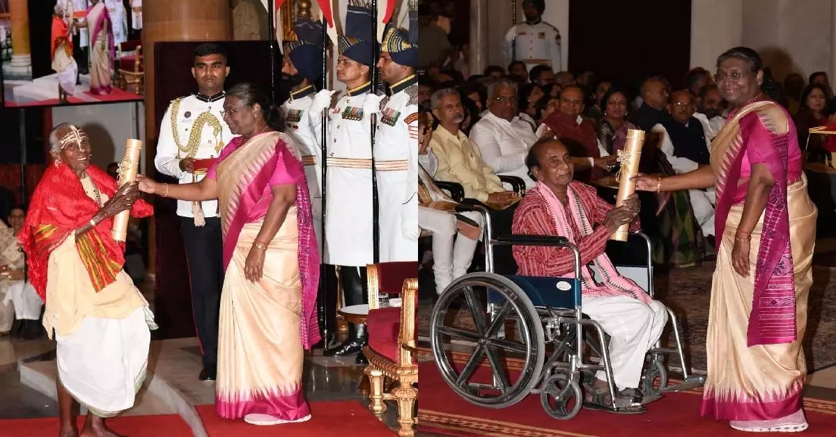 ओडिशा के बिनोद कुमार पसायत और गुरु गोपीनाथ स्वैन को राष्ट्रपति द्रौपदी मुर्मू ने पद्मश्री से सम्मानित किया