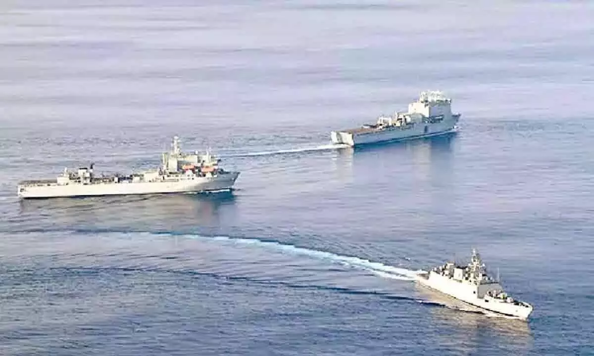 आईएनएस सह्याद्रि ने समुद्री साझेदारी अभ्यास में भाग लिया
