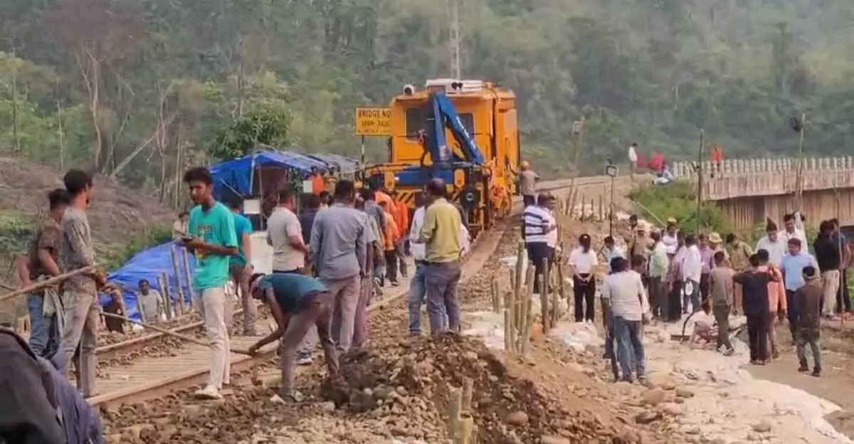 जतिंगा लामपुर, न्यू हरंगाजाओ के बीच बहाली का काम जोरों पर