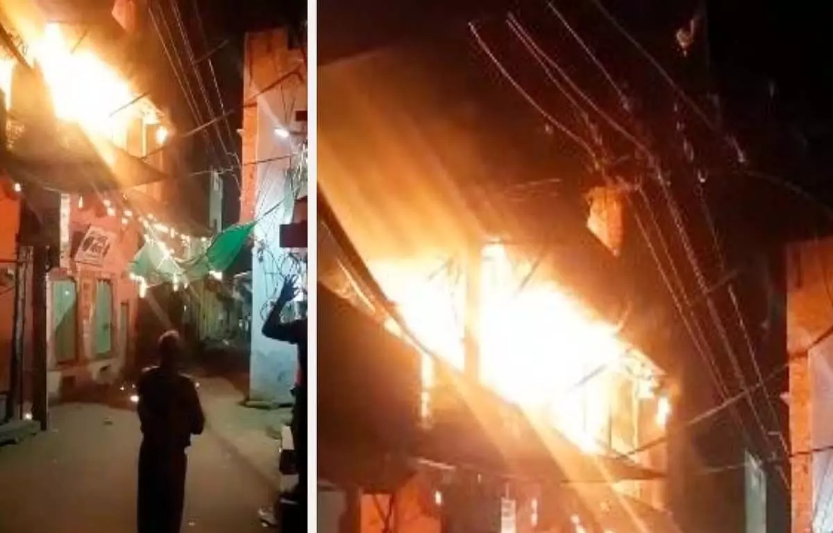 Bikaner : देर रात शहर के बड़ा बाजार इलाके में आग लगने से लाखों का सामान जलकर खाक