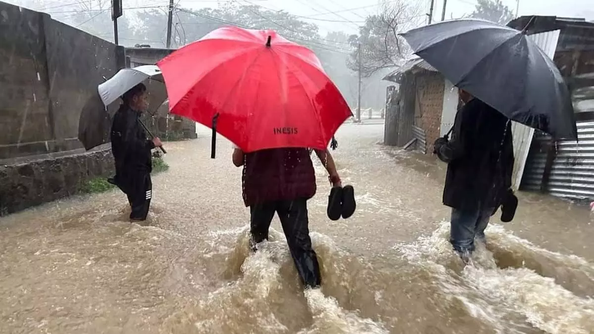 असम दिमा हसाओ जिले में लगातार बारिश से सामान्य जनजीवन अस्त-व्यस्त