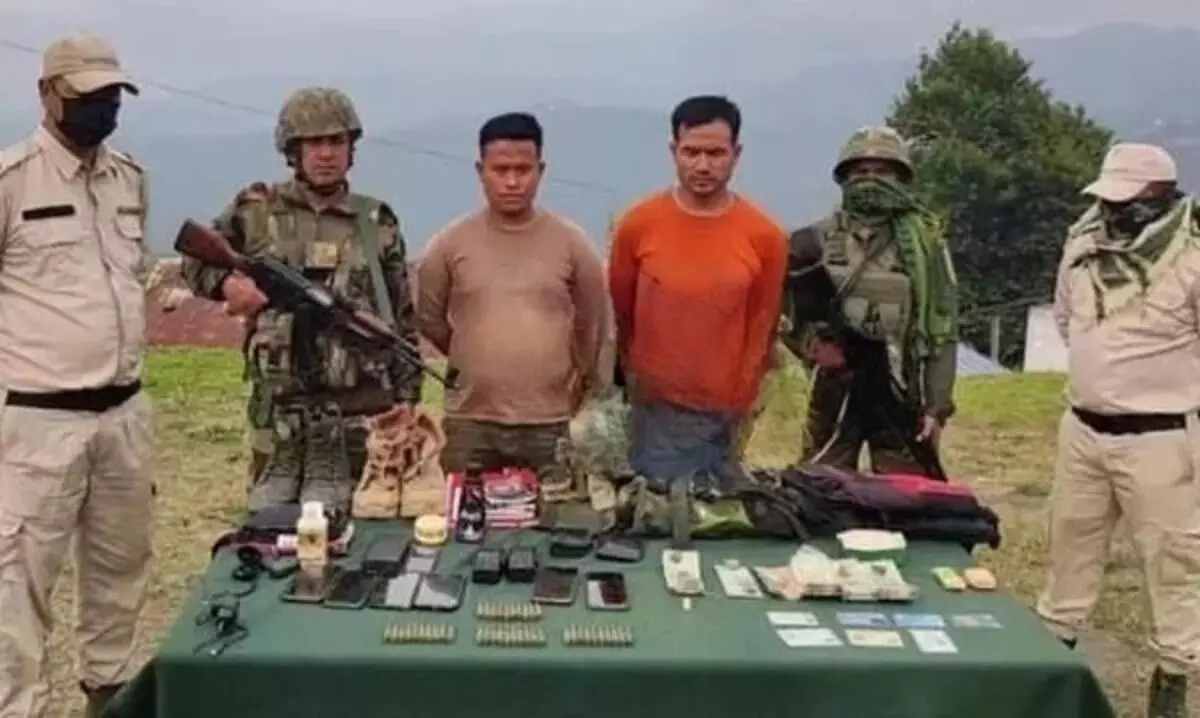 सुरक्षा बलों ने मणिपुर में यूएनएलएफ (के) के दो कैडरों को गिरफ्तार