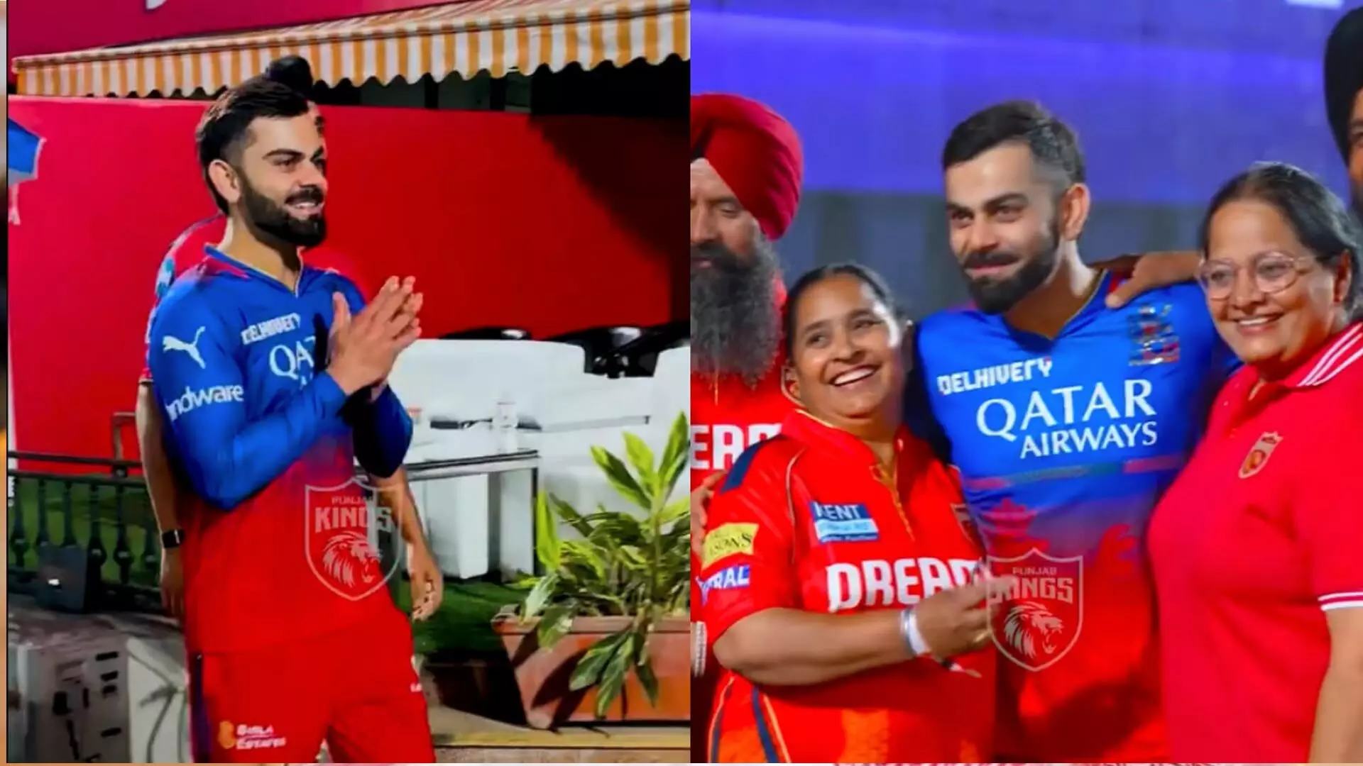 विराट कोहली पीबीकेएस खिलाड़ियों के परिवार के सदस्यों से मिले, वीडियो...