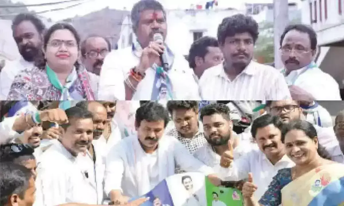 YSRCP के उम्मीदवार मतदाताओं का ध्यान आकर्षित करने के लिए सभी स्टॉप को बाहर निकालते हैं