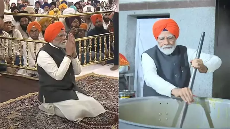 पीएम मोदी ने तख्त श्री हरिमंदिर जी, पटना साहिब का दौरा किया; लंगर परोसता है