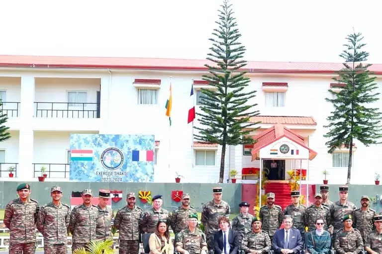 भारत-फ्रांस संयुक्त सैन्य अभ्यास शक्ति मेघालय के उमरोई में शुरू