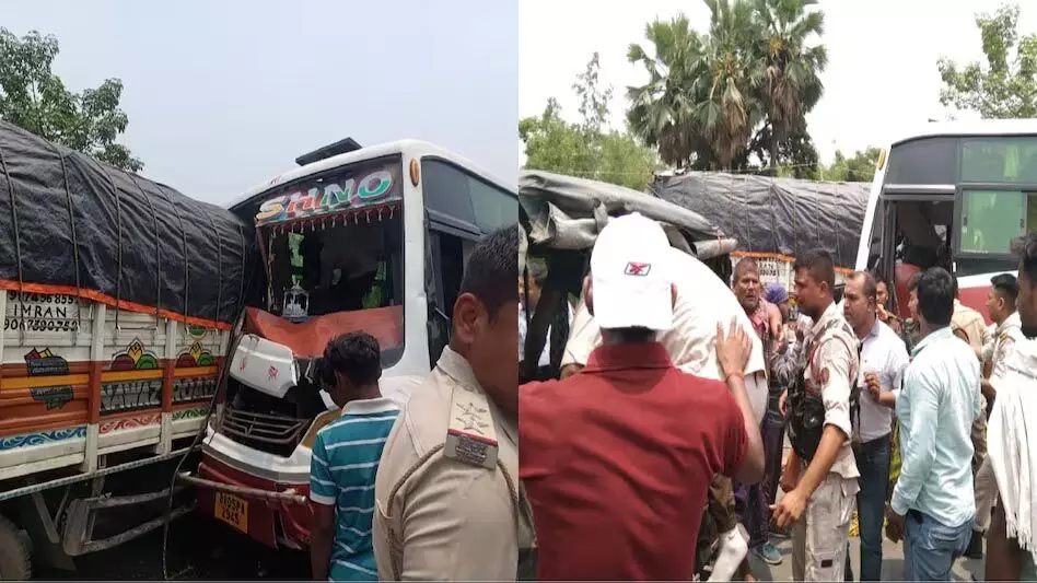 असम पुलिस के जवानों को ले जा रहा वाहन बिहार में दुर्घटनाग्रस्त, 2 की हालत गंभीर