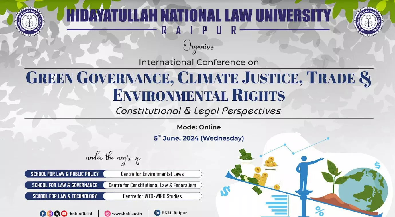 HNLU में 5 जून को विश्व पर्यावरण दिवस पर होगा अंतर्राष्ट्रीय सम्मेलन