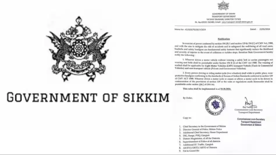 सिक्किम सरकार उन्नत सड़क सुरक्षा उपायों के लिए एआई तकनीक लागू करती
