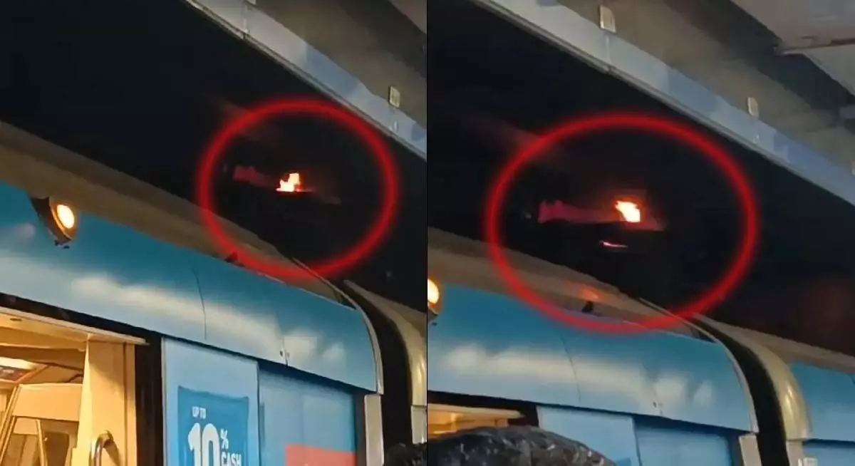 दिल्ली के मेट्रो ट्रेन में लगी भीषण आग, मचा हड़कंप